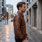 Custom Tailored Men’s Biker Genuine Vintage Distressed Bomber Leather Jacket