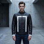 Custom Tailored Men’s Ghost Rider Agent Of Shield Biker Genuine Leather Jacket