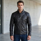Custom Tailored Men’s Black Genuine Lambskin Motorcycle Superman Leather Jacket