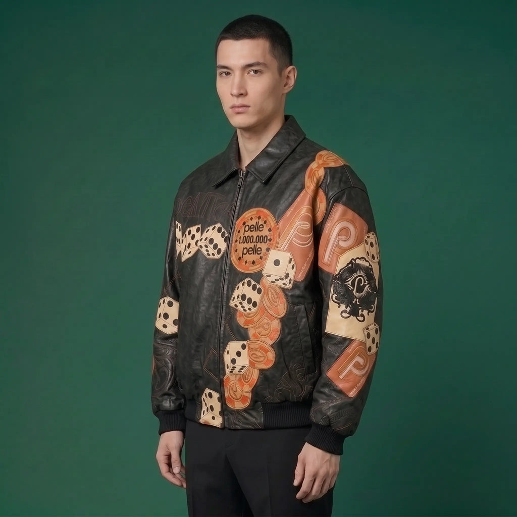 Custom Tailored Men’s 90s Pelle Pelle Styled Genuine Sheepskin Leather Jacket