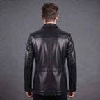Custom Tailored Men’s Slim Fit Casual Genuine Sheepskin Leather Blazer