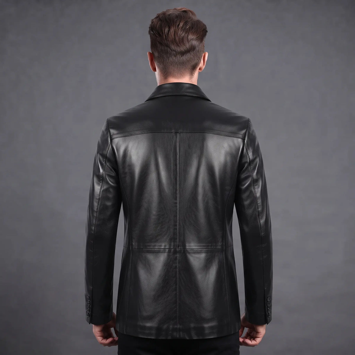 Custom Tailored Men’s Slim Fit Casual Genuine Sheepskin Leather Blazer