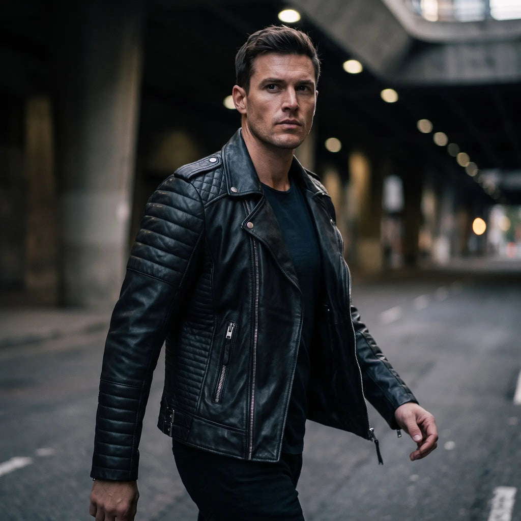 Men’s Black Leather Jacket – Motorcycle Jacket Men –Jacket Slim Fit Outwear