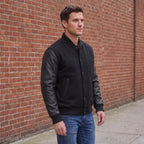 Custom Tailored Men’s Varsity Bomber Baseball Letterman Genuine Leather jacket