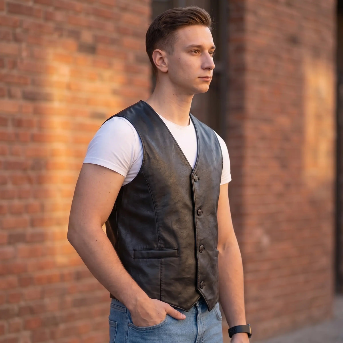 Genuine Sheepskin Leather Vest