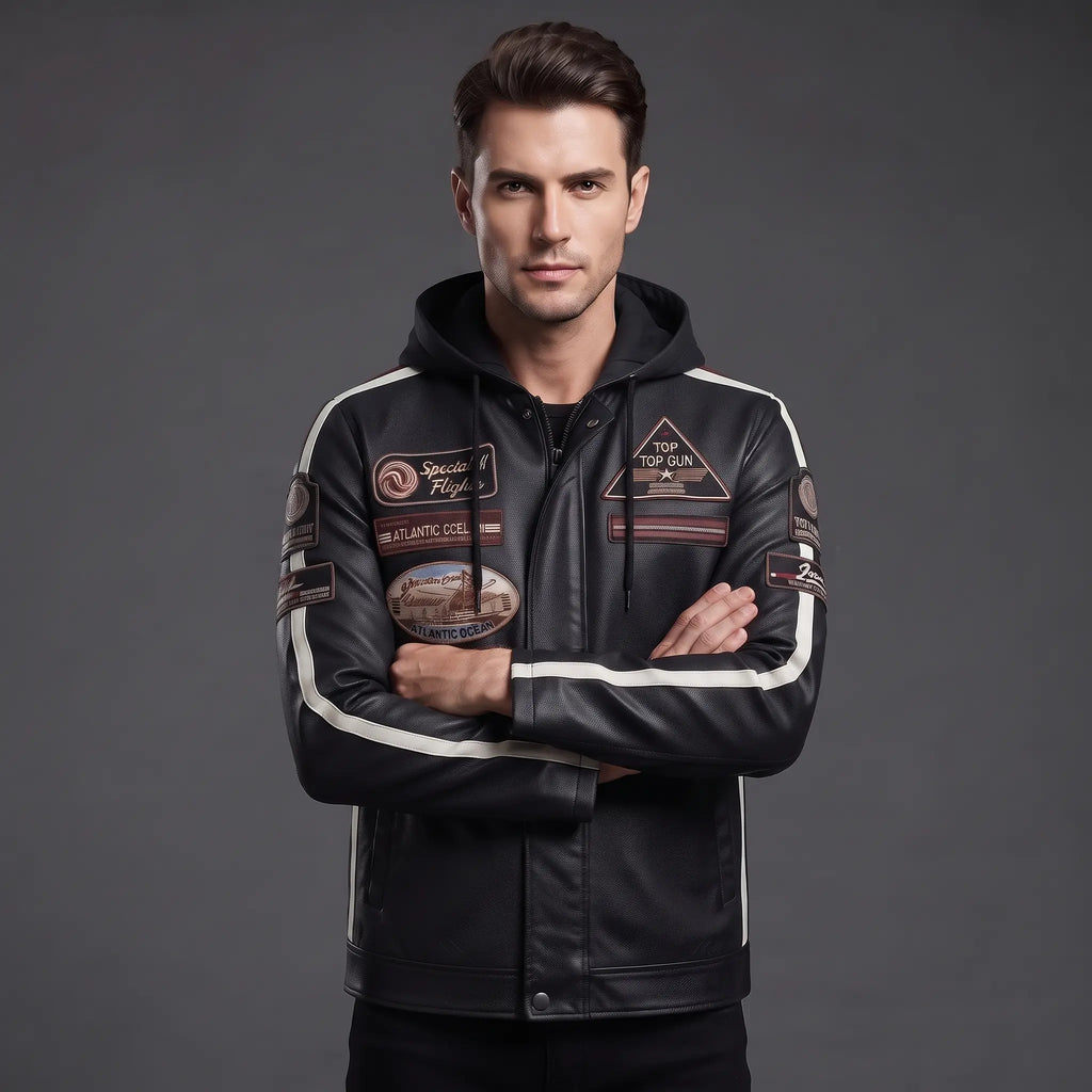 Custom Tailored Men Limited Edition Motor Bike Genuine Sheepskin Leather Jacket