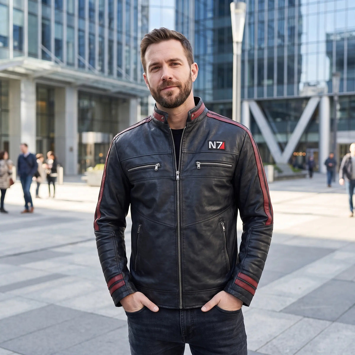Custom Tailored Men’s Genuine Lambskin Leather Stylish Biker N7 Leather Jacket