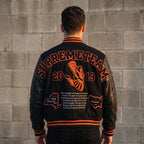 Custom Tailored Men’s SUPREME Team Varsity Inspired Genuine Sheepskin Leather Jacket