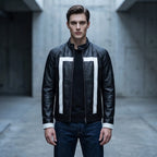 Custom Tailored Men’s Ghost Rider Agent Of Shield Biker Genuine Leather Jacket