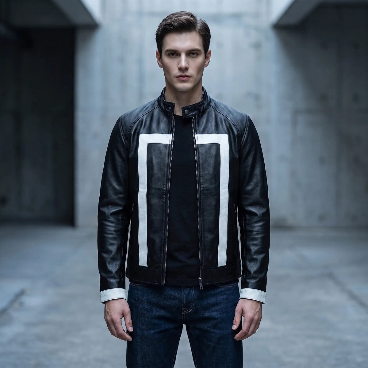 Custom Tailored Men’s Ghost Rider Agent Of Shield Biker Genuine Leather Jacket