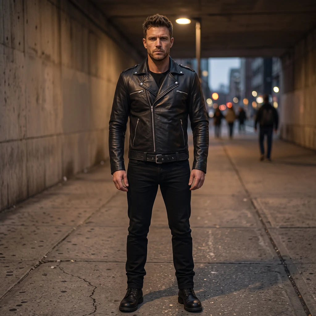 Motor Biker Genuine Leather Jacket