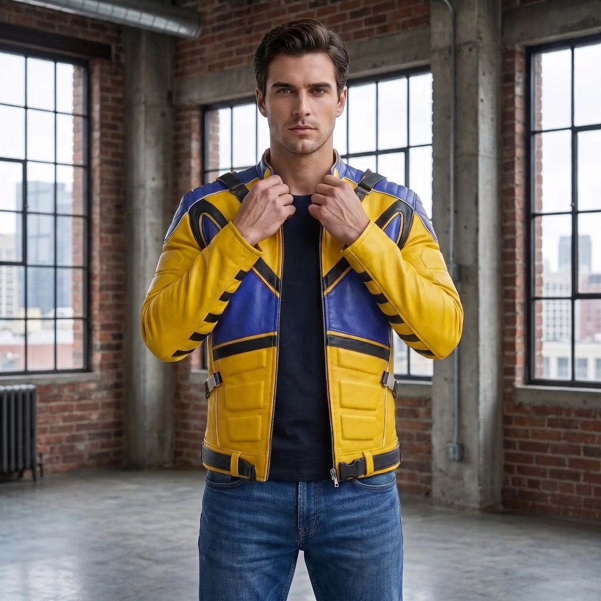 Custom Tailored Deadpool 3 Hugh Jackman Wolverine Genuine Sheepskin Jacket