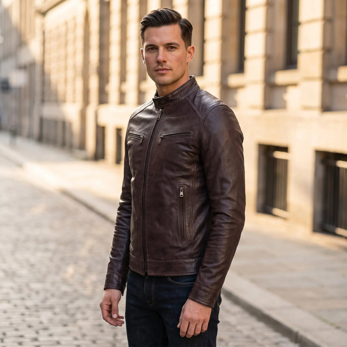 Four Pockets Sheepskin Leather Jacket