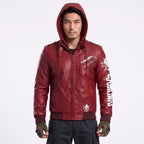 Custom Tailored CyberPunk 2077 Inspired Red Samurai Biker Genuine Leather Jacket