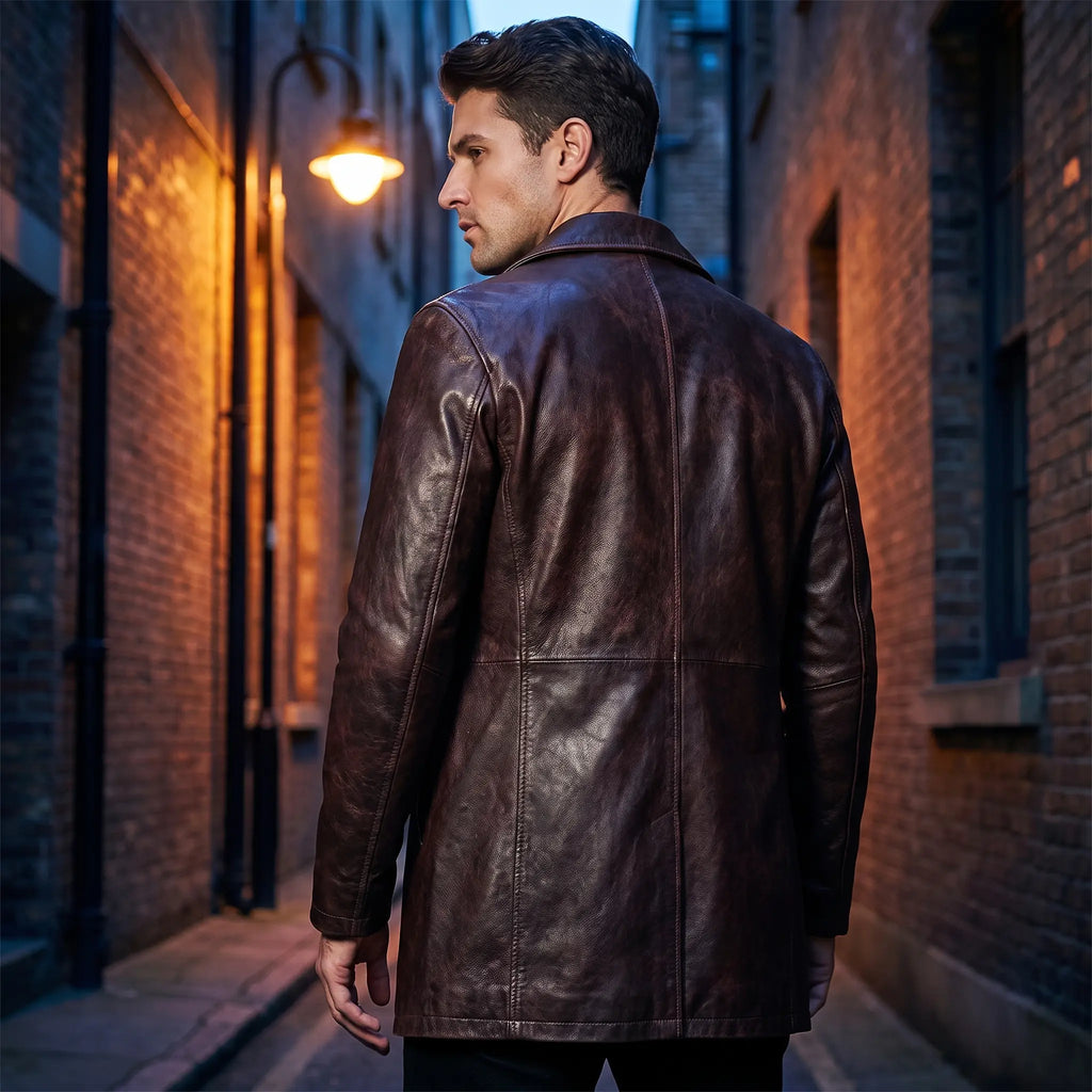 Custom Tailored Winchester Real Genuine Vintage Leather Men Coat Jacket