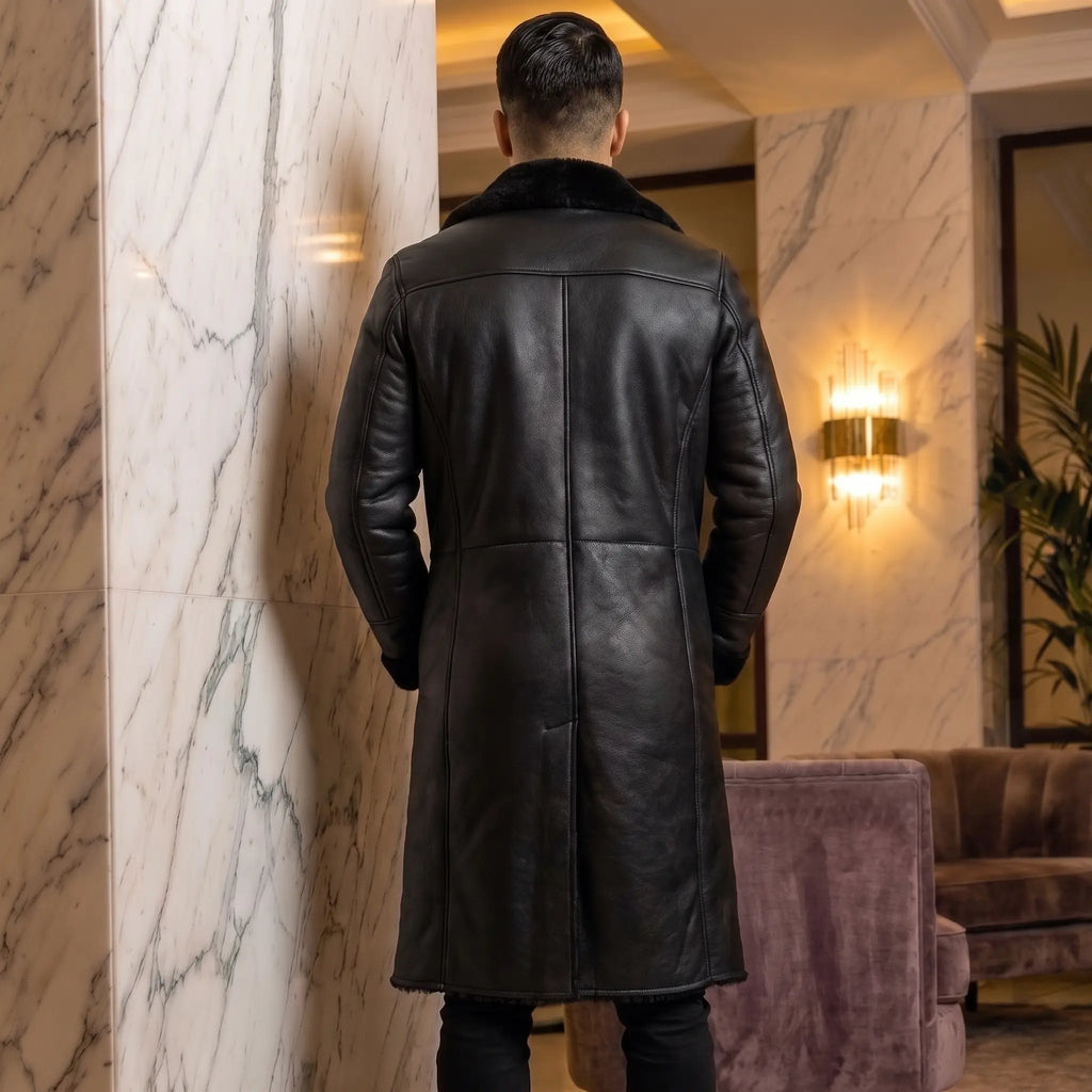 Custom Tailored Blade Runner 2049 Ryan Gosling Genuine Fur Collar Trench Coat