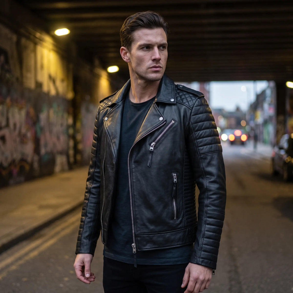 Men’s Black Leather Jacket – Motorcycle Jacket Men –Jacket Slim Fit Outwear