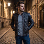 Custom Tailored Men’s Real Genuine Leather Biker Slim Fit Sleek Retro Jacket