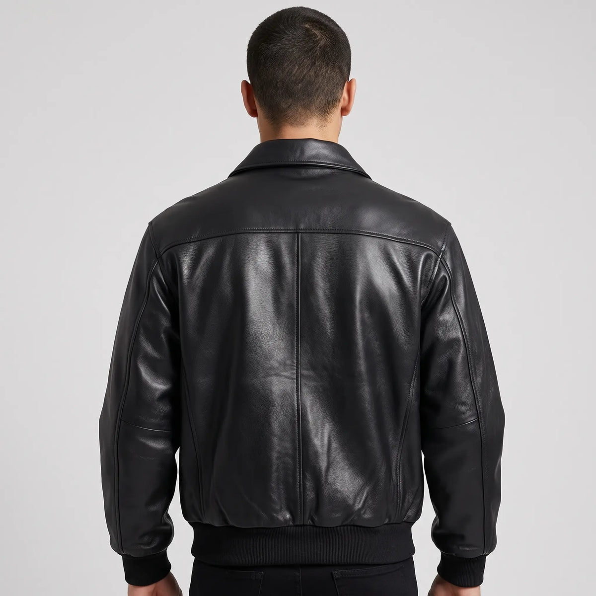 Bomber Motor Biker Real Sheepskin Leather Jacket