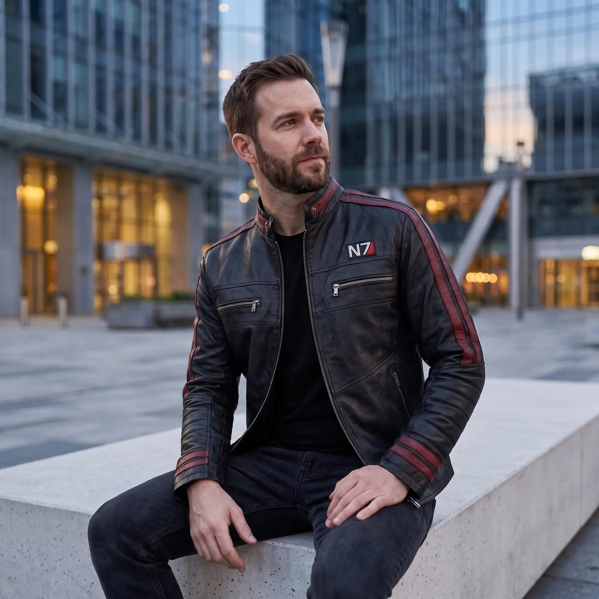Custom Tailored Men’s Genuine Lambskin Leather Stylish Biker N7 Leather Jacket