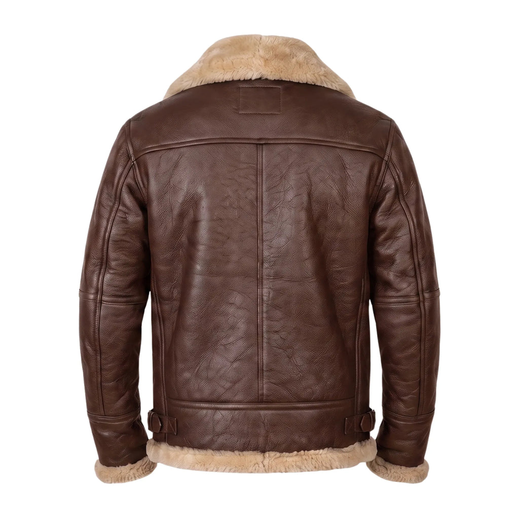 B3 RAF Aviator Pilot Men’s Sheepskin Shearling Jacket -Original Fur Jacket