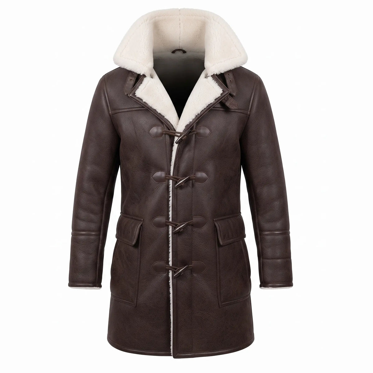 Custom Tailored B3 Men’s Genuine Distressed Sherpa Premium Leather Winter Coat